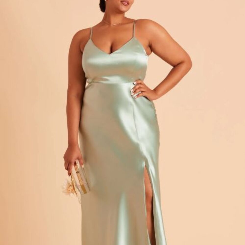 NWT Birdy Grey Jay Dress in Shiny Satin Sage - Size 2X